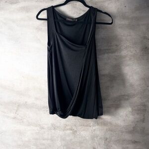 The Limited Black Draped Tank Top